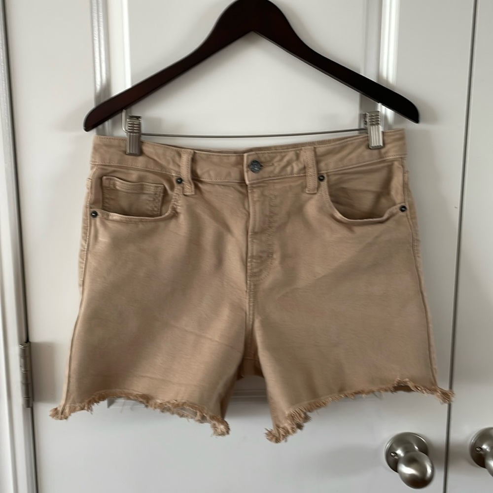 Carly Jean LA Revy khaki Jean shorts women’s size L large